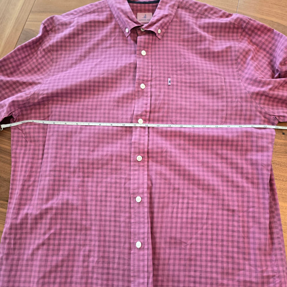 Johnnie-O Hanging out Mens Checked Long Sleeve Button Down Shirt L Pink Cottage - Picture 7 of 9